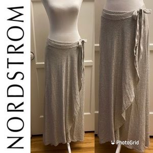 Nordstrom Susina Maxi Wrap Skirt, Gray & Cream